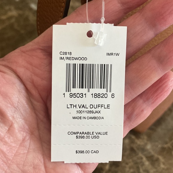 HP🎉 COACH Val Duffle, Shoulder or Crossbody, Redwood Brown, Pebble Leather, NWT - Picture 13 of 15